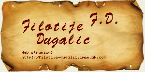 Filotije Dugalić vizit kartica